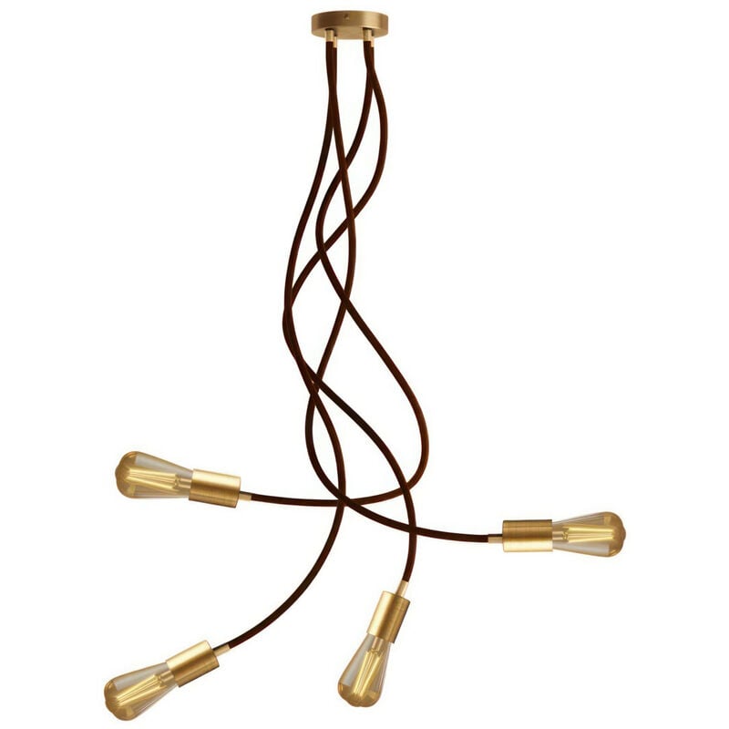Image of Creative Cables - Flex 90 lampada da soffitto snodabile a luce diffusa con lampadina led ST64 Con lampadina - Bronzo satinato - Con lampadina