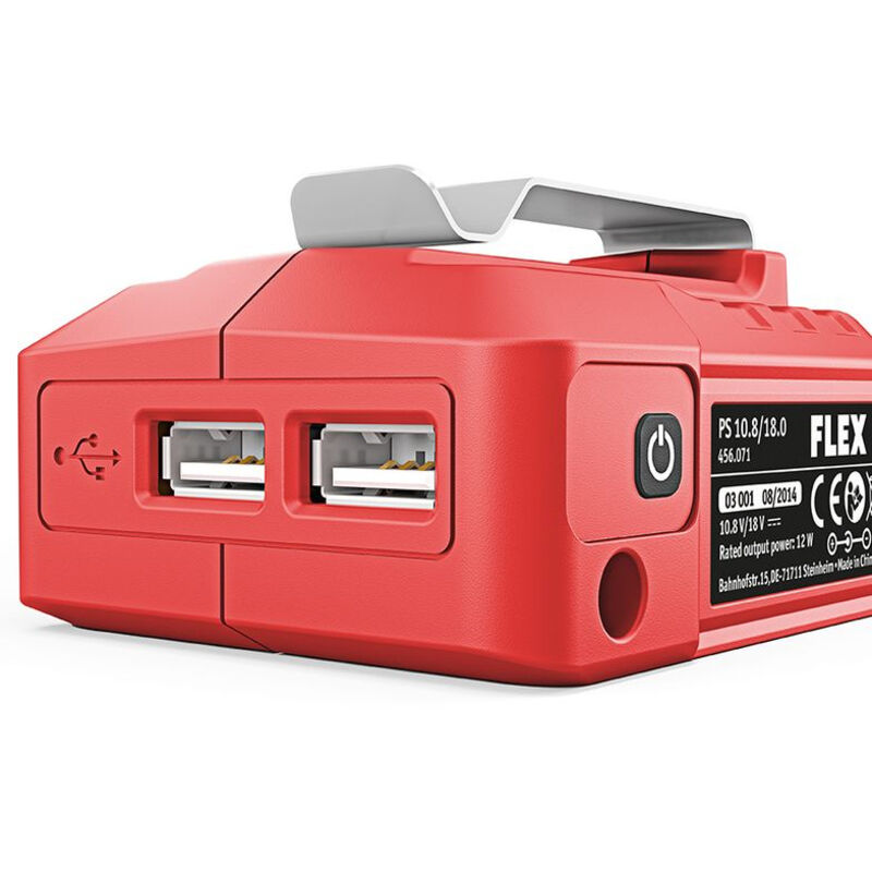 Flex – Adaptateur de batterie 10,8V/18V – Chargeur USB pour smartphone – Alimentation vestes chauffantes – 2 connexions USB – Économie d'énergie