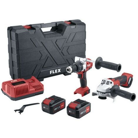 Flex Akku Schlagbohrschrauber PD2G 18.0-EC + Winkelschleifer L125 18.0-EC 516198