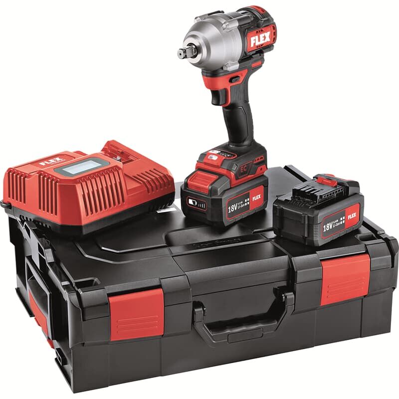 Image of Flex - Akku-Drehschlagschrauber iw 1/2' 750 18.0-EC, Ausführung: 530.233, 2x5,0Ah Akkus