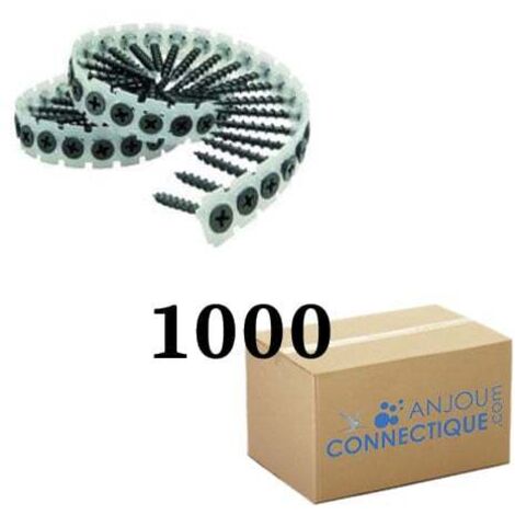 Flex – Boîte de 1000 vis à plaque de plâtre 3.5x45 mm – Pour visseuse – Fixation rapide et précise – Construction et rénovation