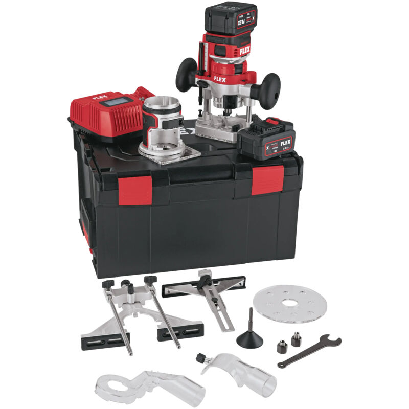 Flex - Défonceuse et affleureuse sans fil 18 v - cer 18.0-EC/5.0 Set, 2x 5,0 Ah et chargeur en l-boxx
