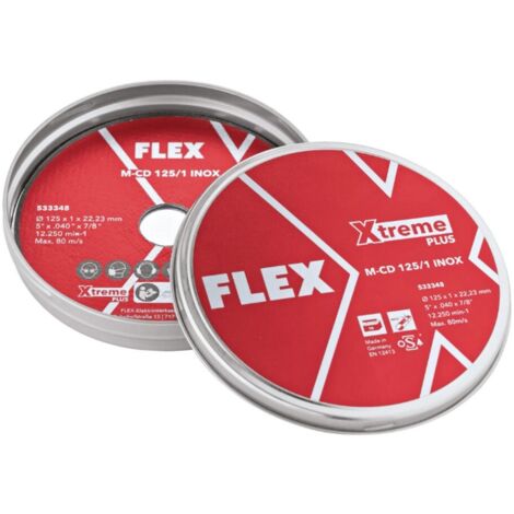 Flex Dünne Trennscheibe (1 mm) Edelstahl/Stahl M-CD 125/1 INOX 10 Stück 533348