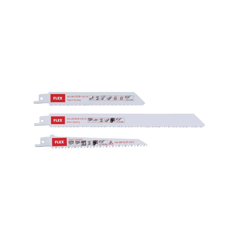 Jeu de lames de scie sabre Flex pour pvc/bois/métal - 462179