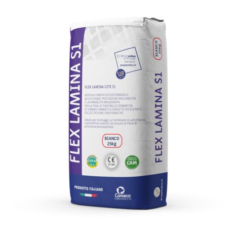 Flex Lamina S1 Adesivo cementizio ad altissime prestazioni per la posa di piastrelle 25 KG Bianco