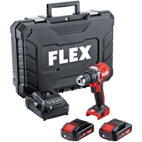 Flex – Perceuse-visseuse à percussion sans fil 18V avec 2 batteries 2.5Ah – Moteur sans balais – Couple 65Nm – Coffret de transport – 519057