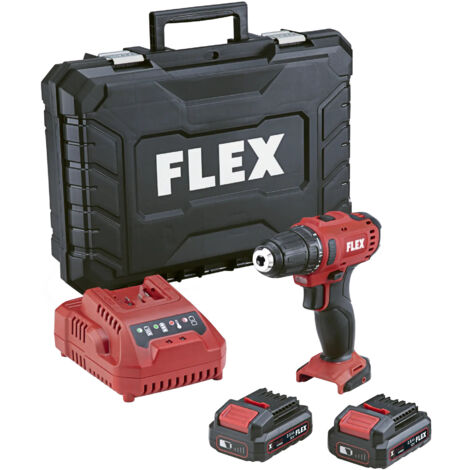 Flex – Perceuse-visseuse sans fil 12V avec 2 batteries 2,5Ah – Moteur Brushless – Couple 34Nm pour perçage bois jusqu'à 25mm – Coffret de transport