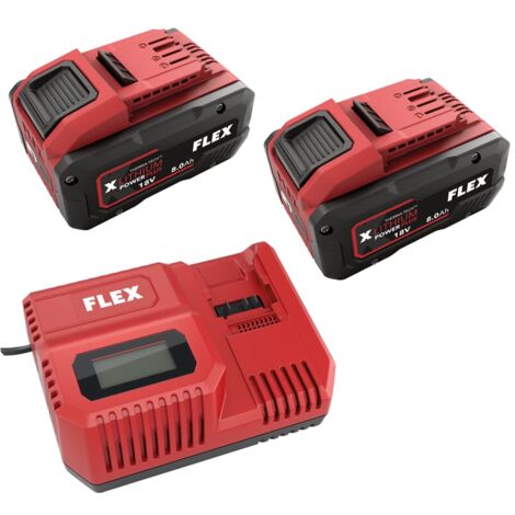 Flex Power P-Set 18-88 R 2x Akkupack 8,0Ah 18V + Schnellladegerät 12/18V 533175