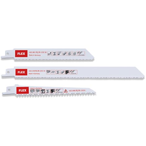 Flex Scie sauteuse assortiment de lames pour le plastique / bois / RS métal / Bi ensemble / 3 paquet