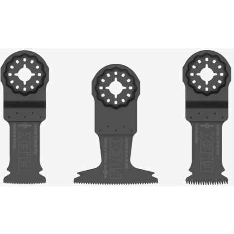 Flex – Set de 3 lames de scie Starlock – Pour bois dur et métal – Emmanchement Starlock pour changement rapide – Durée de vie exceptionnelle
