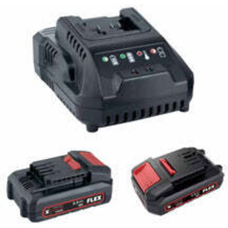 Flex Set di avviamento senza filo P-Set 22 Q Power, 2 batterie 18 V 2,5 Ah, 1 caricabatterie 18 V (491357) (532740)
