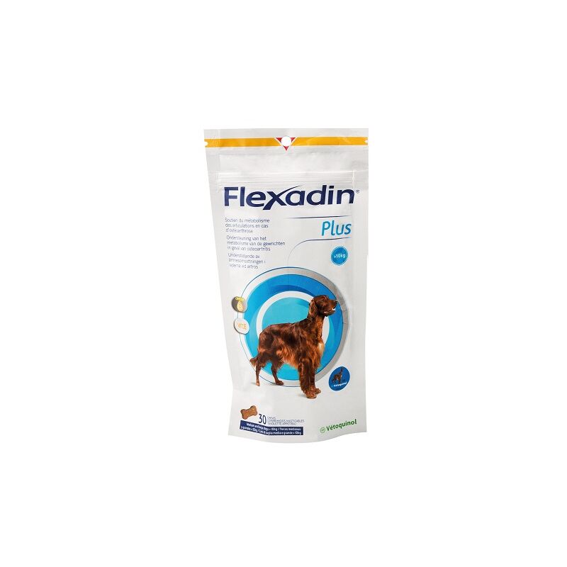 Vétoquinol - Flexadin Plus pour animaux de compagnie + 10kg 30 comp
