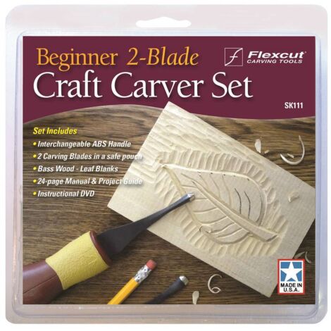 Flexcut ENSEMBLE DE GOUGES À SCULPTURE SUR BOIS POUR DÉBUTANTS SK111