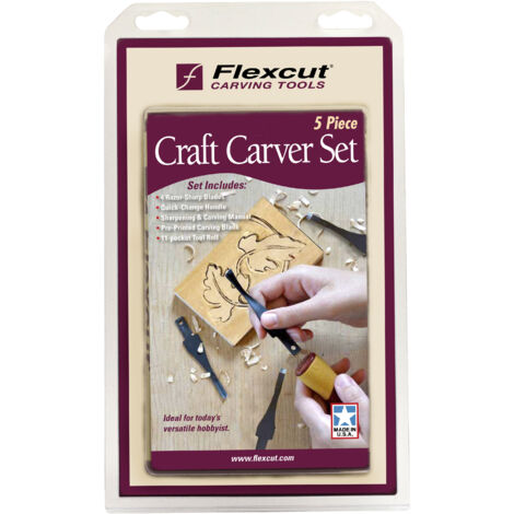 Flexcut SET DI 4 MINI SGORBIE CON MANICO PER SCULTURA CON CUSTODIA SK106