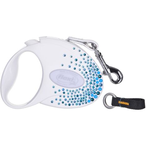 Flexi Blanc Laisse Rétractable 3 mètres pour Chien
