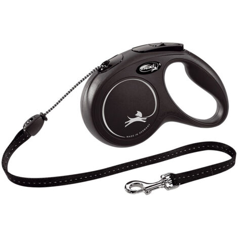 Flexi New CLASSIC 5 m Negro Perro Correa retráctil