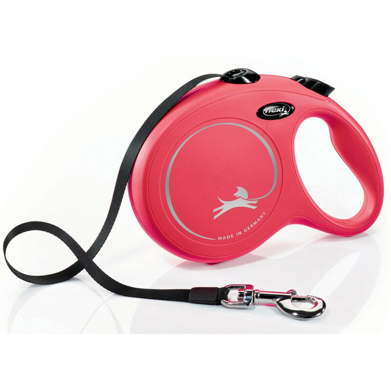 Flexi New Classic 8 Meter Gurt, Größe L. Max 50 KG, rote Farbe
