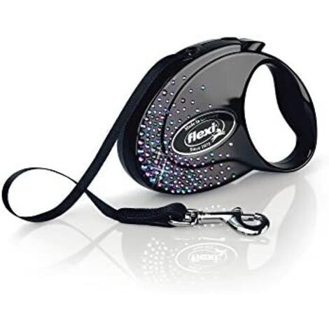 Flexi Splash Mystic guinzaglio nero con elementi Swarovski