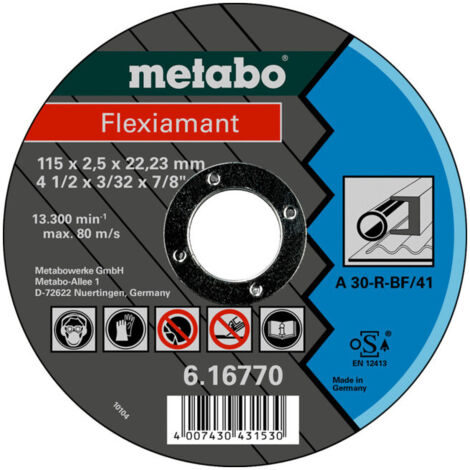 Flexiamant 115 x 2,5 x 22,23 acier, meule de tronçonnage, modèle droit metabo 25 pièces