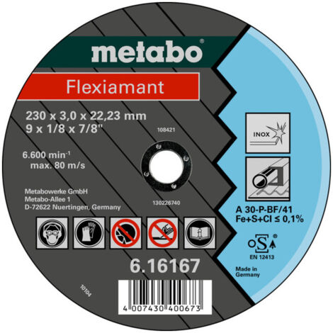 Flexiamant 125 x 2,5 x 22,23 inox, meule de tronçonnage, modèle droit metabo 25 pièces