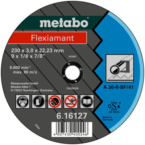Flexiamant 150 x 3,0 x 22,23 acier, meule de tronçonnage, modèle droit metabo 25 pièces