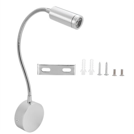 Flexible 1-W-LED-Wandleuchte, verstellbare Nachttischlampe fürs Schlafzimmer, Nachtlicht 85–265 V