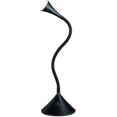 Flexible 2in1 LED Tischlampe & Wandlampe VIPER in Schwarz, Schalter am Fuß