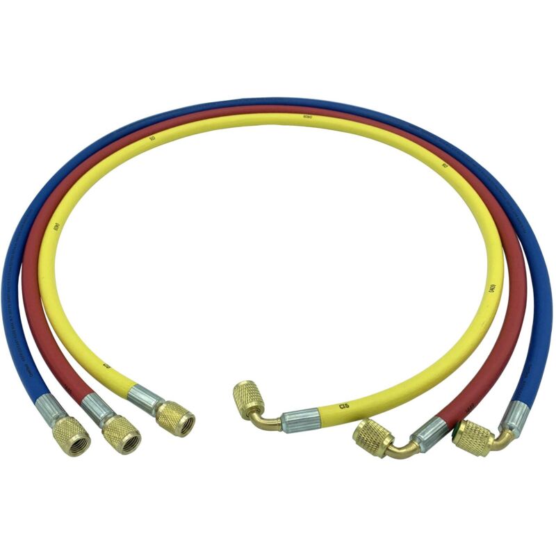 Flexible 4M F1/4' x F1/4' sae 90° bleu pour station de recharge de climatisation - sa 8739 Clas Equipements