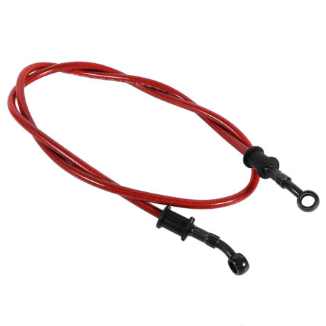 Flexible, 90 cm lange, geflochtene Stahlbremsleitung für Motorräder – Rot