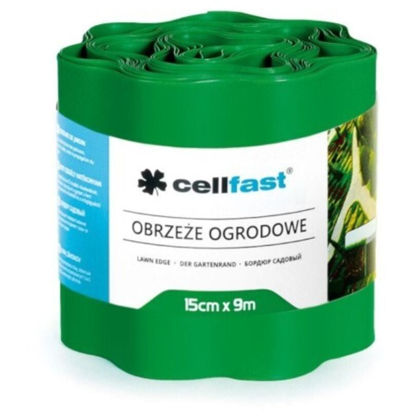 Cellfast - souple jardin pelouse bord de l'herbe 9M x 150MM meuleuse vert bordure mur de la frontière 5901828850813