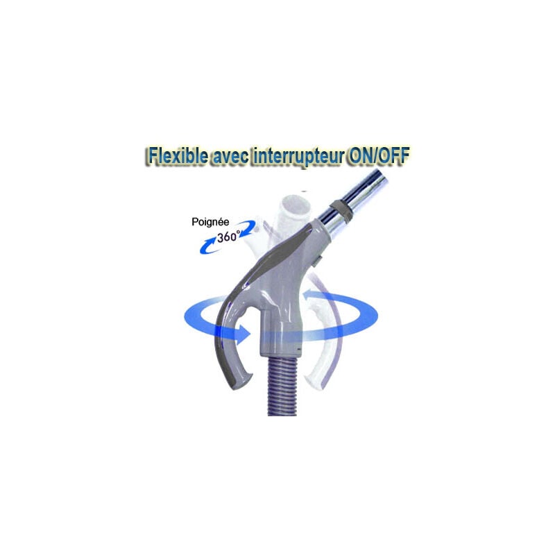 Flexible aspiration avec interrupteur Universel - Convient à toutes marques - longueur au choix (de 8 à 15m) - 10m