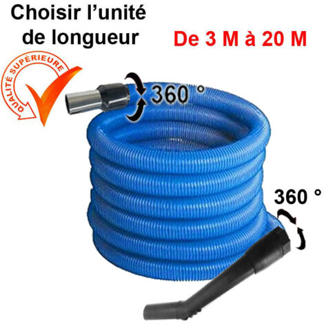Flexible aspiration centralisée garage - bleu - longueur au choix (de 3 à 20m) - 16m