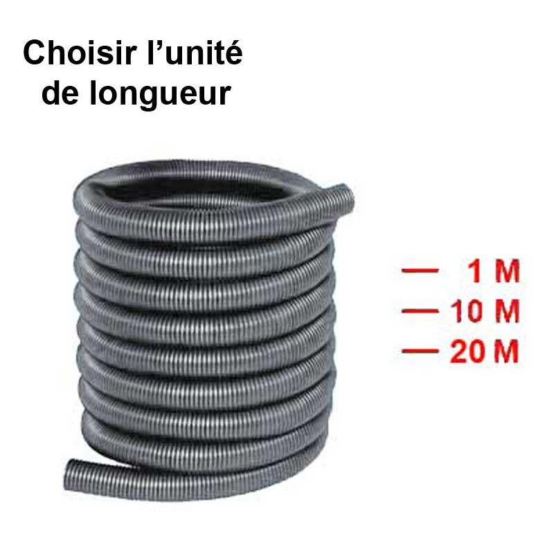 Flexible pour aspirateur centralisé nu - gris - longueur au choix (1m, 10m et 20m) - 20m