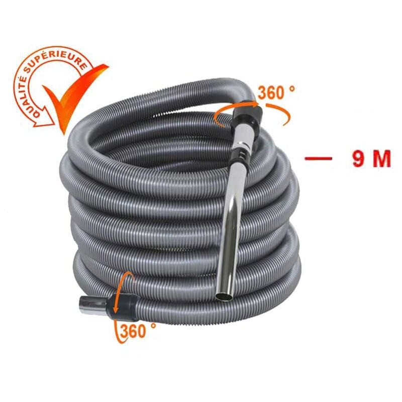 Flexible aspiration centralisée standard - gris - longueur au choix (de 4 à 15m) - 9m