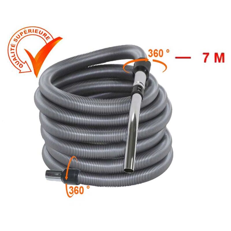 Flexible aspiration centralisée standard - gris - longueur au choix (de 4 à 15m) - 7m