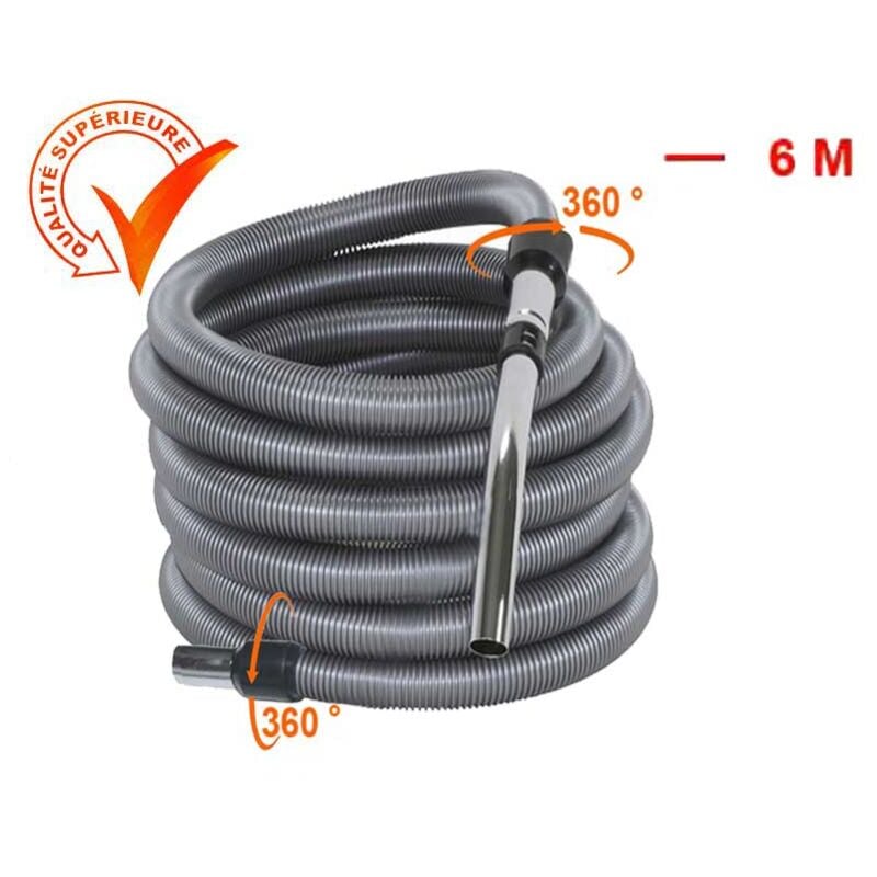 Flexible aspiration centralisée standard - gris - longueur au choix (de 4 à 15m) - 6m