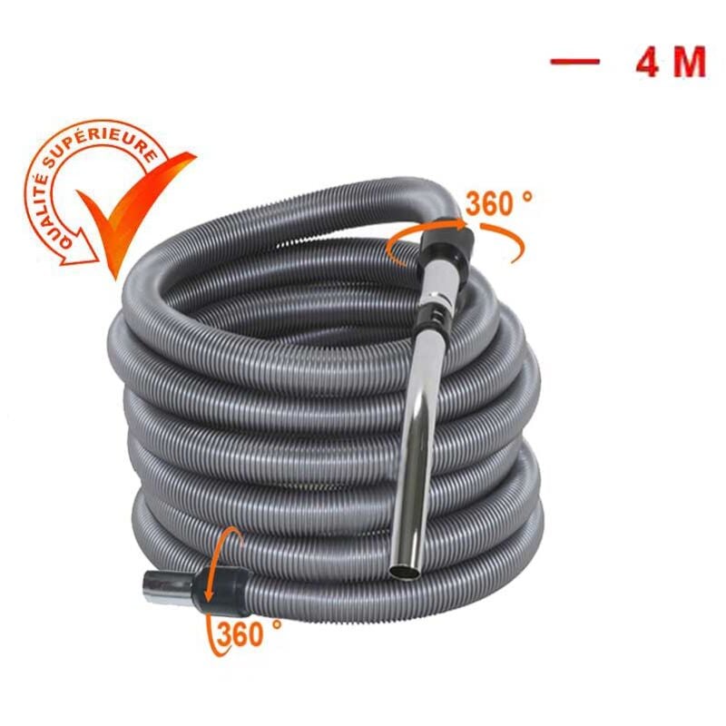 Flexible aspiration centralisée standard - gris - longueur au choix (de 4 à 15m) - 4m