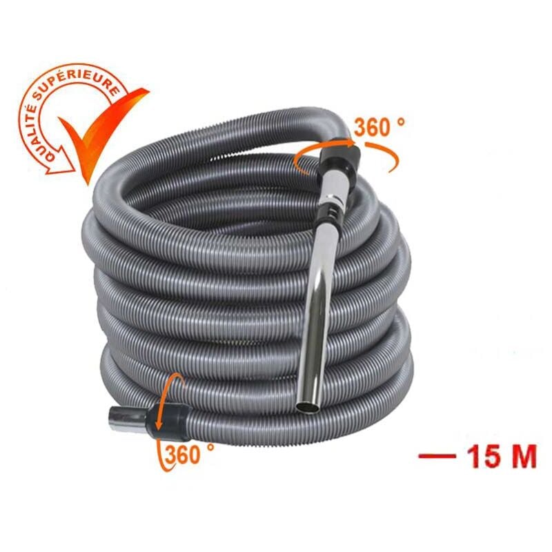 Flexible aspiration centralisée standard - gris - longueur au choix (de 4 à 15m) - 15m