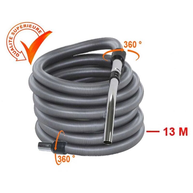 Flexible aspiration centralisée standard - gris - longueur au choix (de 4 à 15m) - 13m