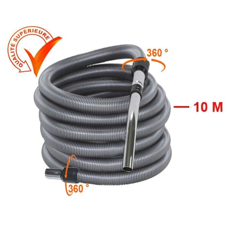 Atepac - Flexible aspiration centralisée standard - gris - longueur au choix (de 4 à 15m) - 10m