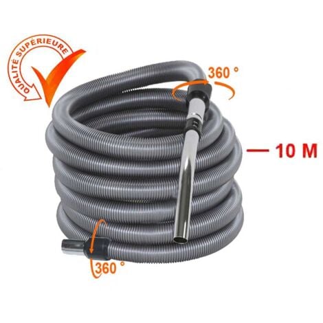 Flexible aspiration centralisée standard - gris - longueur au choix (de 4 à 15m) - 10m