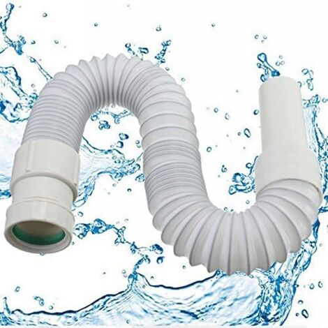 Flexible bathroom sink connection hose with 30 mm inlet diameter, 40 mm outlet diameter