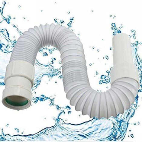 Flexible bathroom sink connection hose with 30 mm inlet diameter, 43 mm outlet diameter
