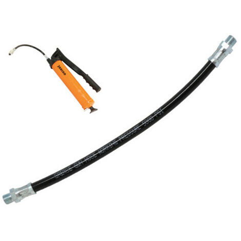 Flexible Brixo para engrase – Longitud 300 mm – Nylon de alta presión – Conexiones de acero – Brixo