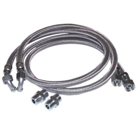 Flexible chauffage central 1000mm coudé avec 2 raccords F3/8' x F1/4' et M3/8' x M3/8' – Pour systèmes de brûleurs fioul