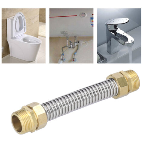 Flexible Corrugated Hose 304 Stainless Steel Copper G1 Thread Air Conditioner Water Heater Solar Connection 20cm Maximum Pressure 1.6MPa