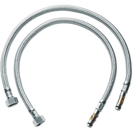 Grohe – Flexible d'alimentation pour robinet 48.4cm en laiton chromé – Lot de 2 pièces – Raccordement sanitaire – 45484000