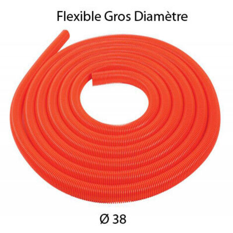 Flexible d’aspiration nu orange au Mètre – Ø 38 mm Intérieur
