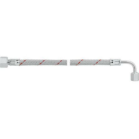 Flexible de bruleur fioul avec ecrou-raccord 3/8", coude avec cone M 12 x 1,5 ecrou-raccord 750 mm"
