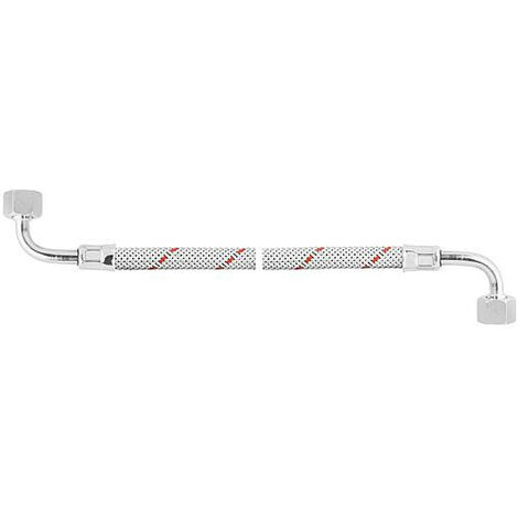 Flexible de bruleur fioul avec ecrou-raccord 3/8" des 2 cotes 90° (Forme S), 1150 mm, pour Buderus